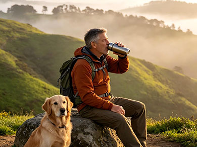 Hiking with tea