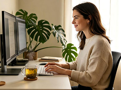 Work from home with tea